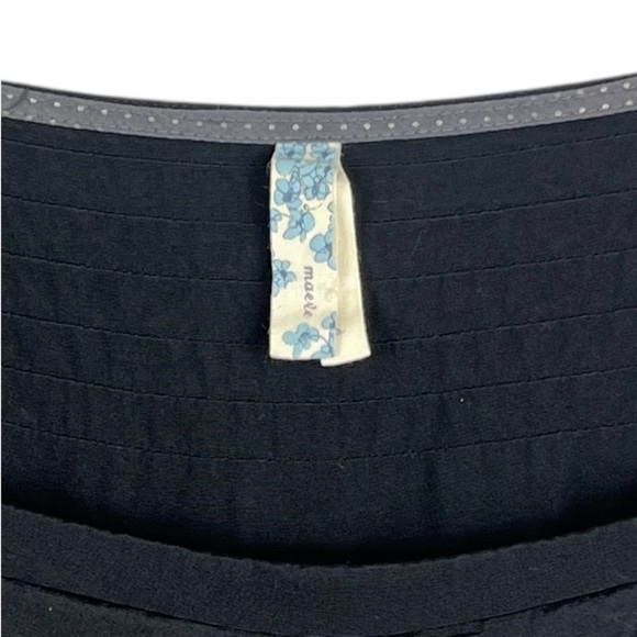 MAEVE by ANTHROPOLOGIE Pleated Bodice Black Babydoll Square Neck Dress Est 6 - Picture 5 of 11